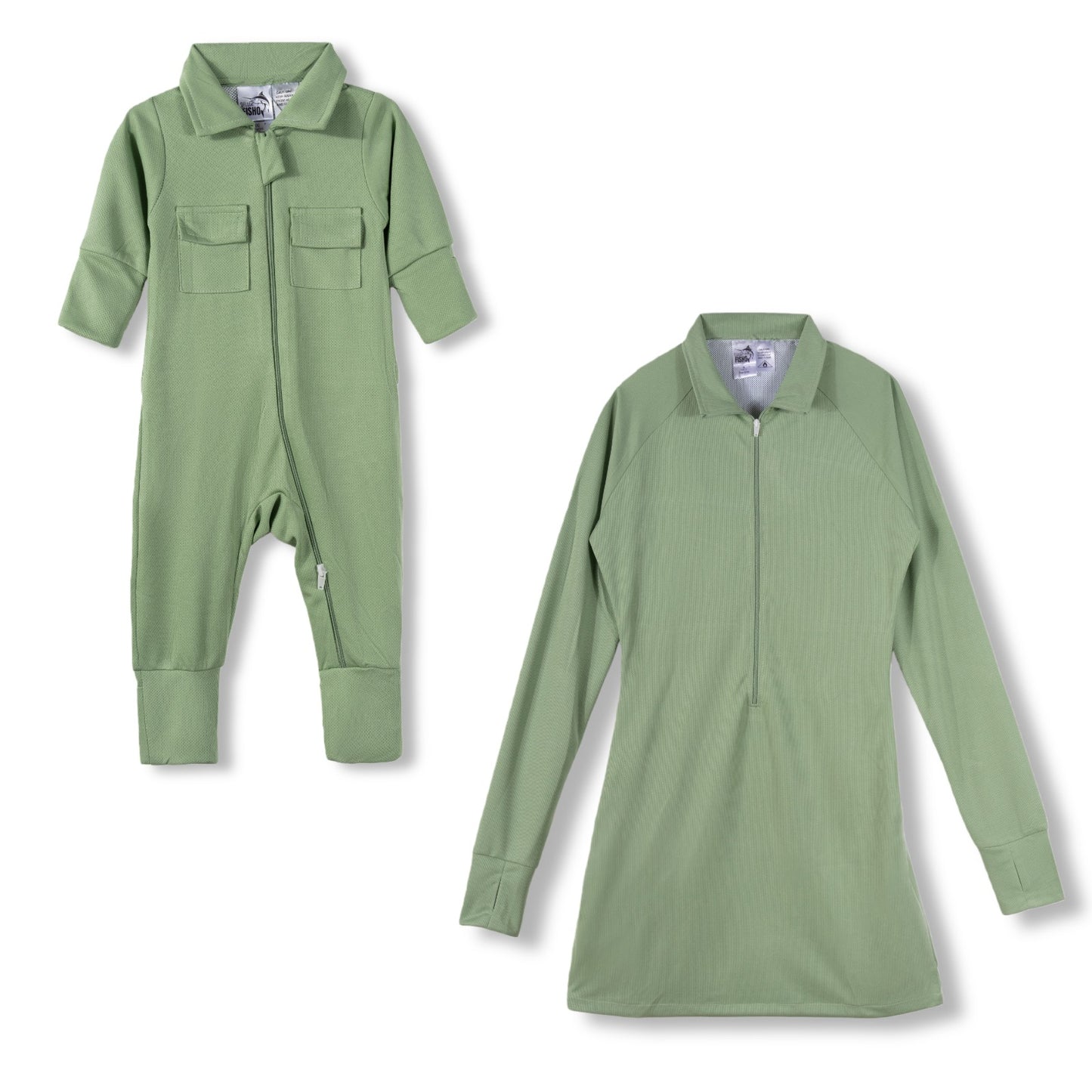 Sage Baby Fishing Shirt Onesie