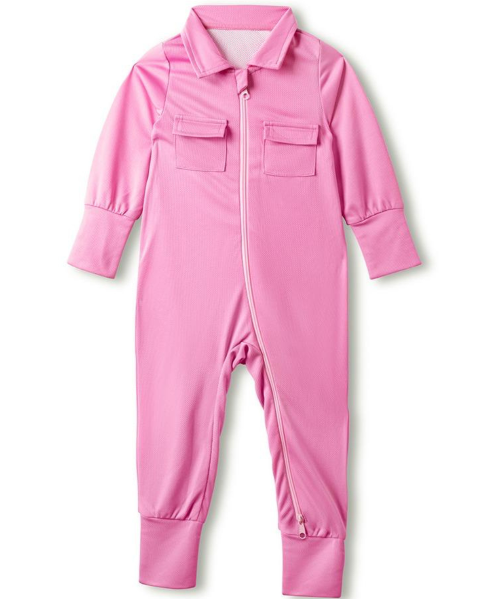 Baby Fishing Onesie Coral Pink