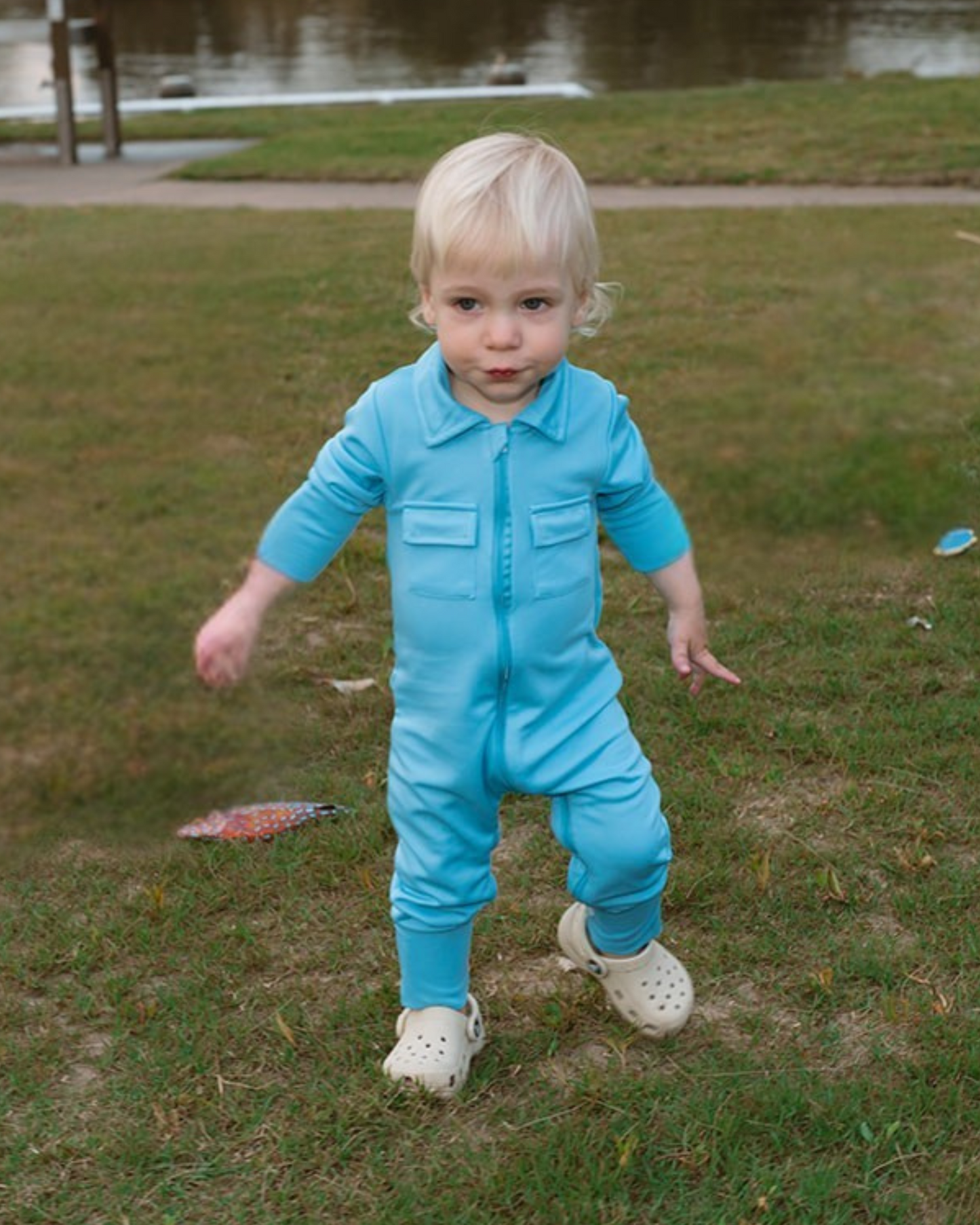 Baby Fishing Onesie Ocean Blue