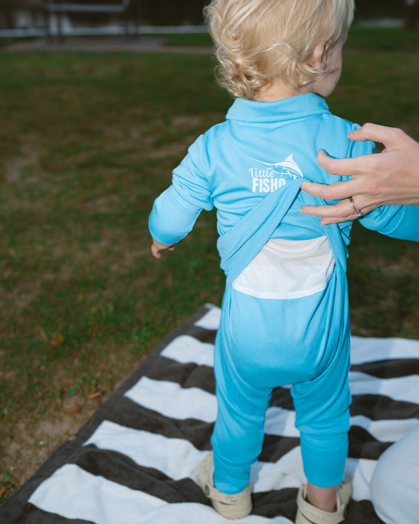 Baby Fishing Onesie Ocean Blue