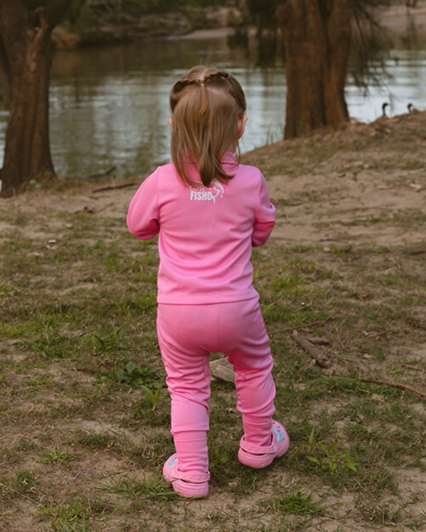 Baby Fishing Onesie Coral Pink