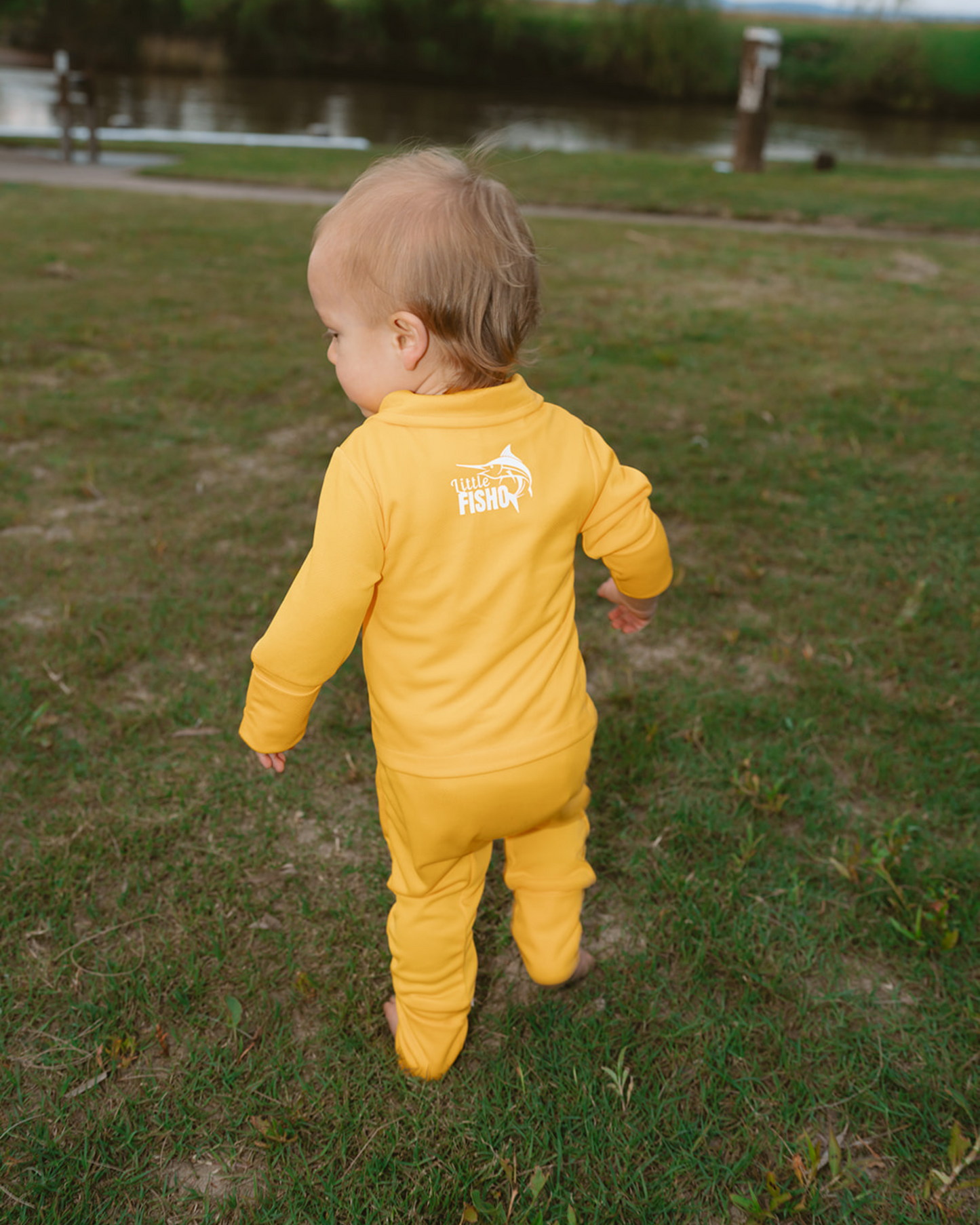 Baby Fishing Onesie Sunshine Yellow