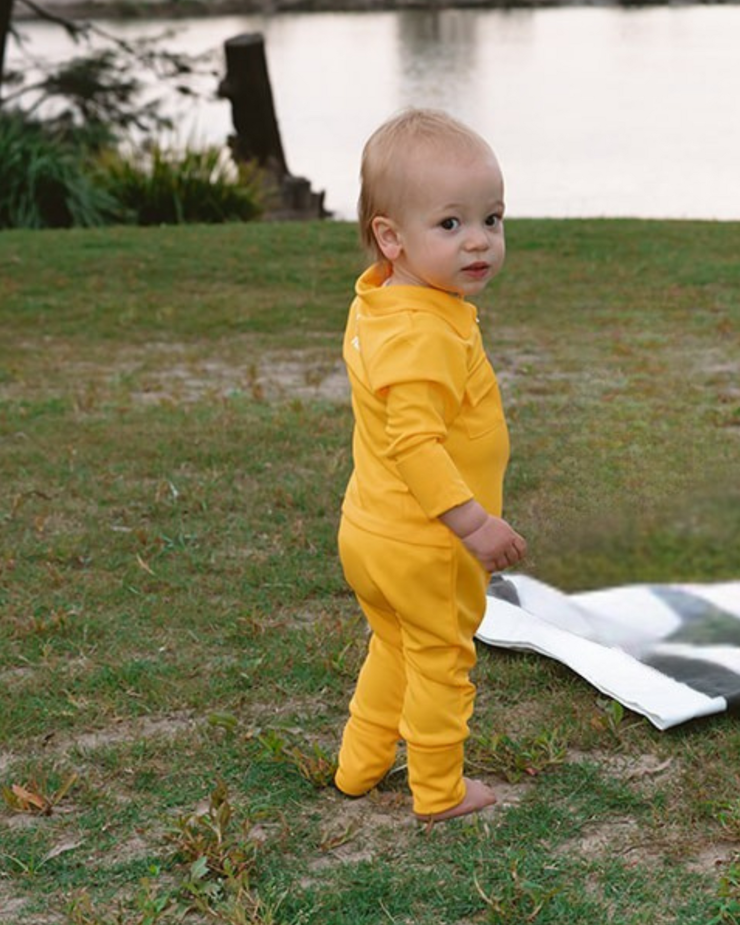 Baby Fishing Onesie Sunshine Yellow