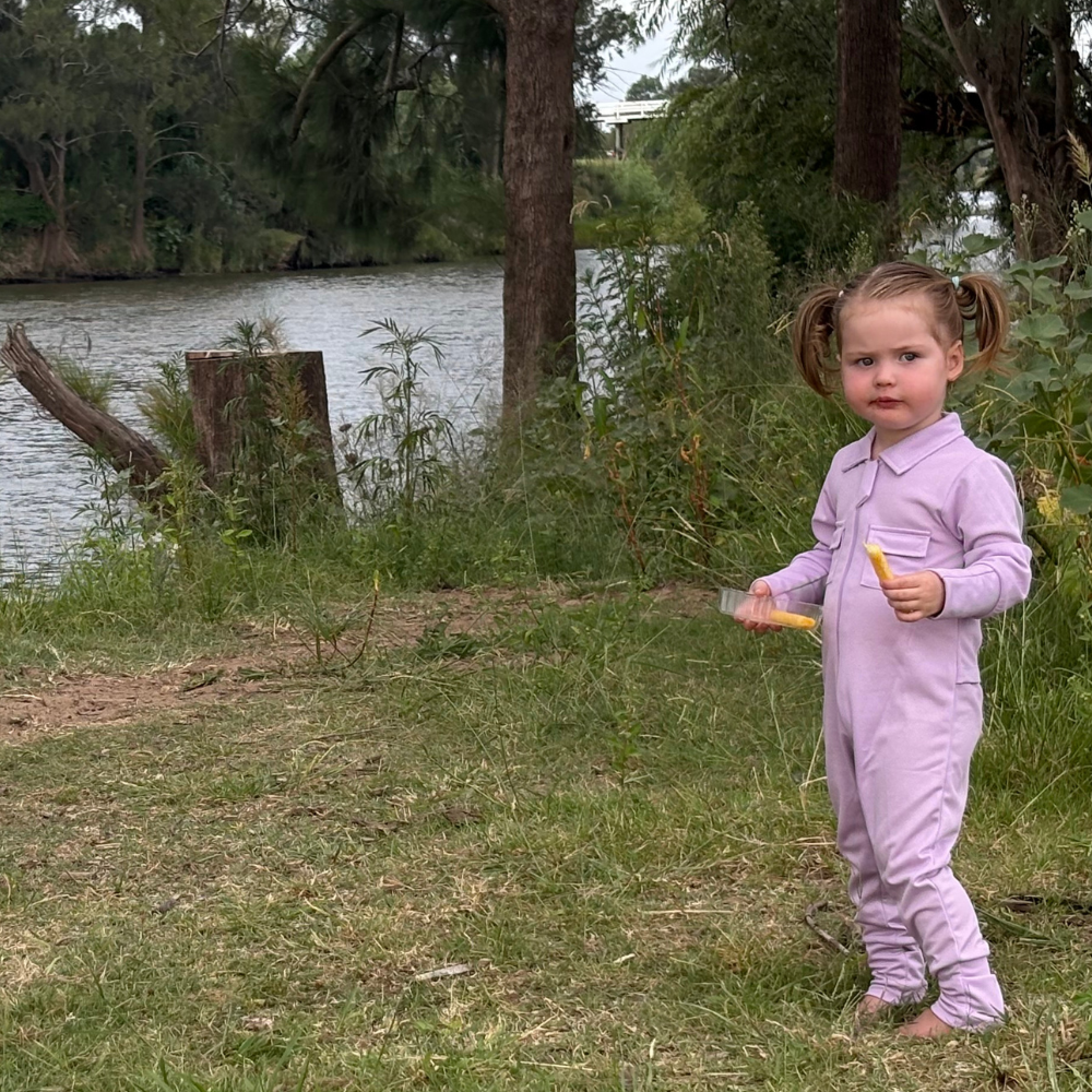 Lilac Baby Fishing Shirt Onesie
