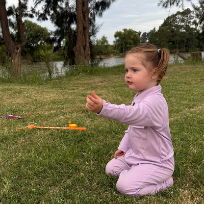 Lilac Baby Fishing Shirt Onesie