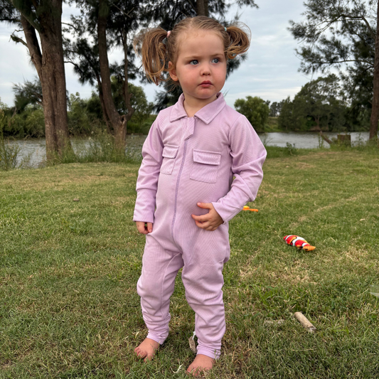 Lilac Baby Fishing Shirt Onesie