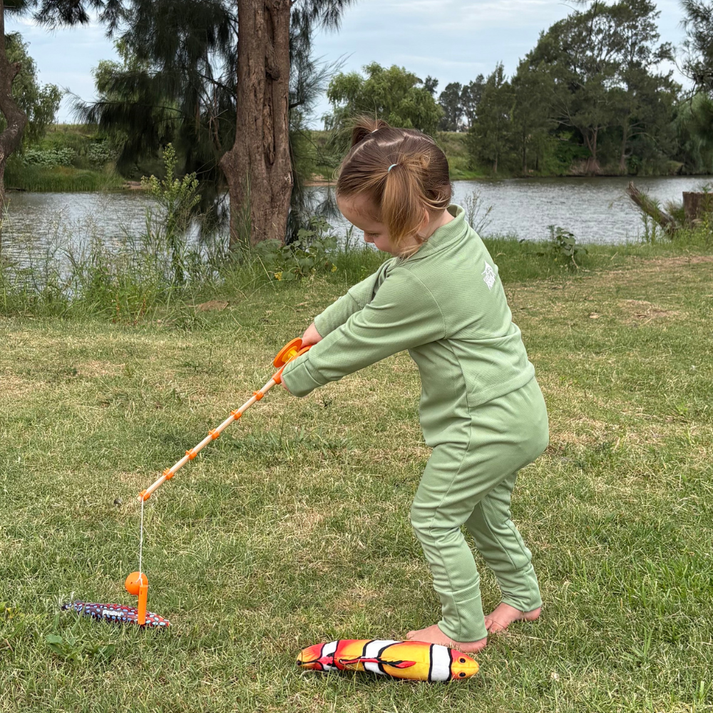 Sage Baby Fishing Shirt Onesie