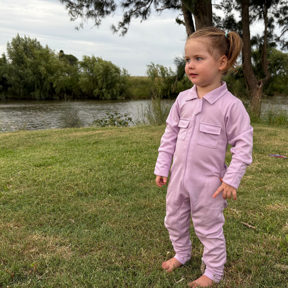 Lilac Baby Fishing Shirt Onesie