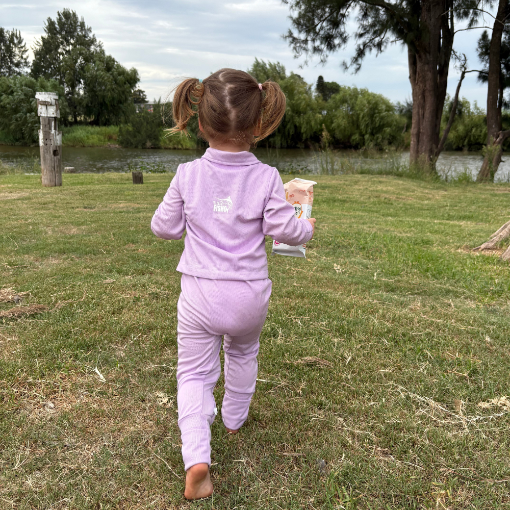 Lilac Baby Fishing Shirt Onesie