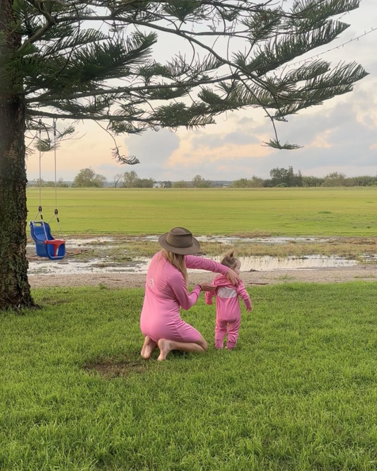 Baby Fishing Onesie Coral Pink