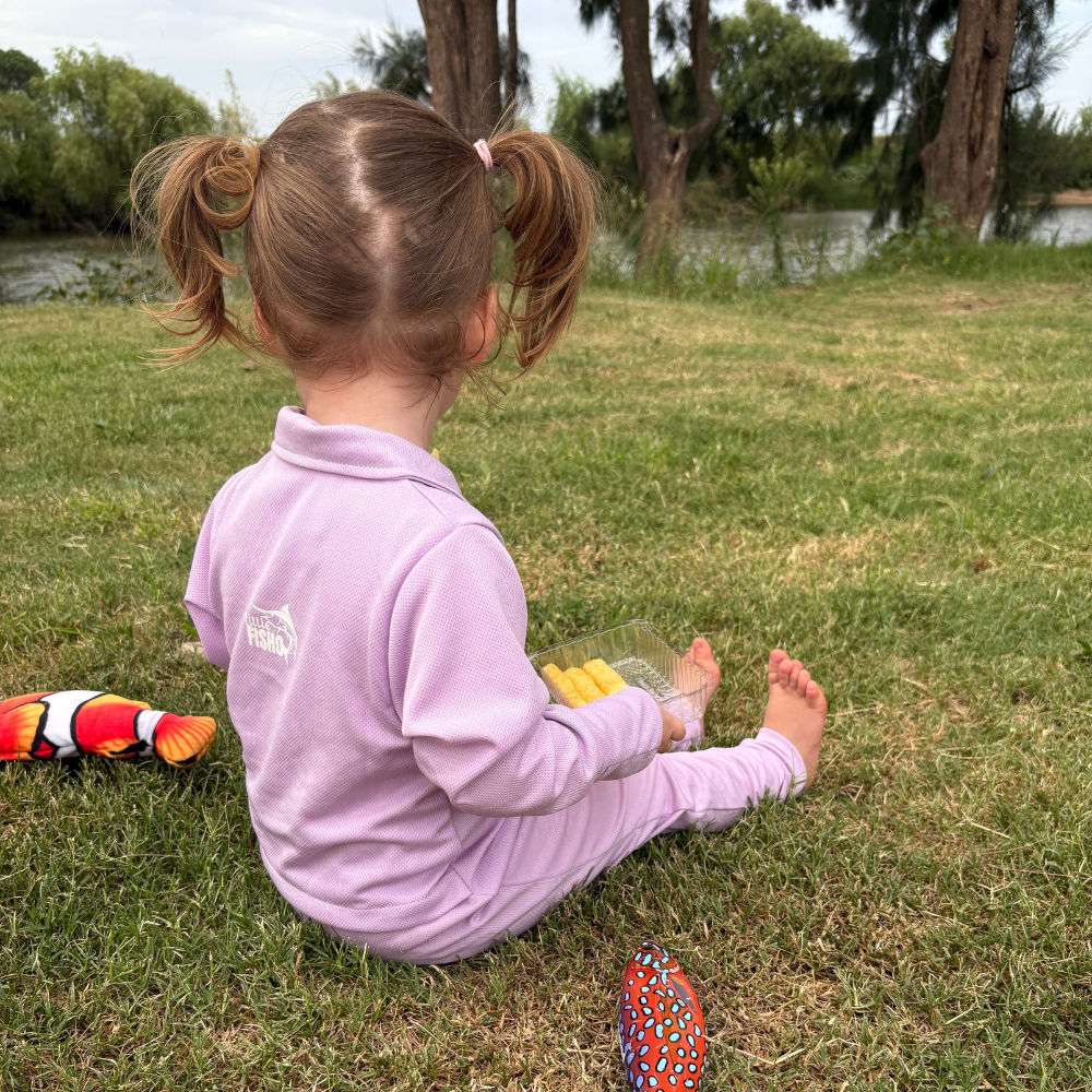 Lilac Baby Fishing Shirt Onesie