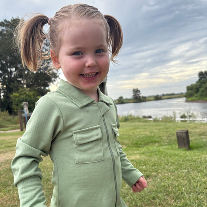 Sage Baby Fishing Shirt Onesie