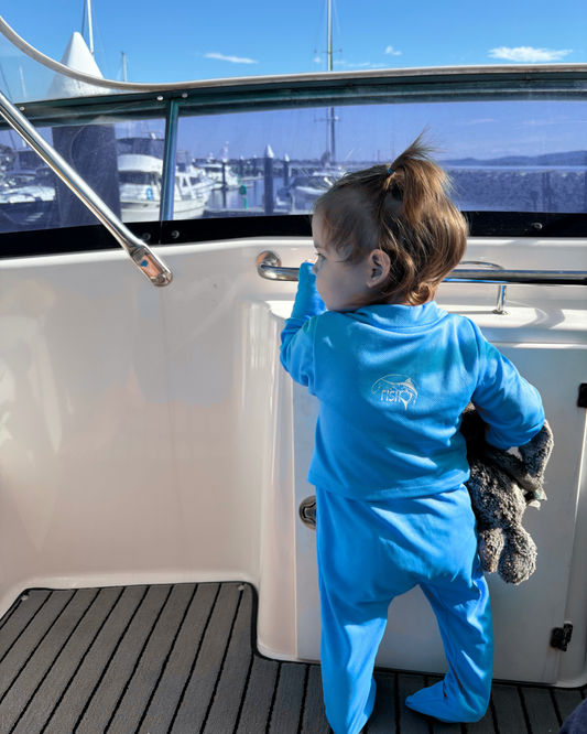 Baby Fishing Onesie Ocean Blue
