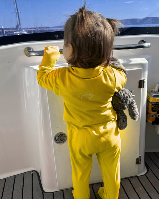 Baby Fishing Onesie Sunshine Yellow