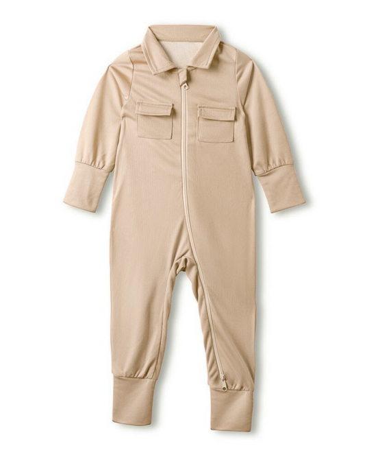 Baby Fishing Onesie Sand Beige