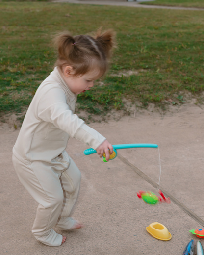 Baby Fishing Onesie Sand Beige