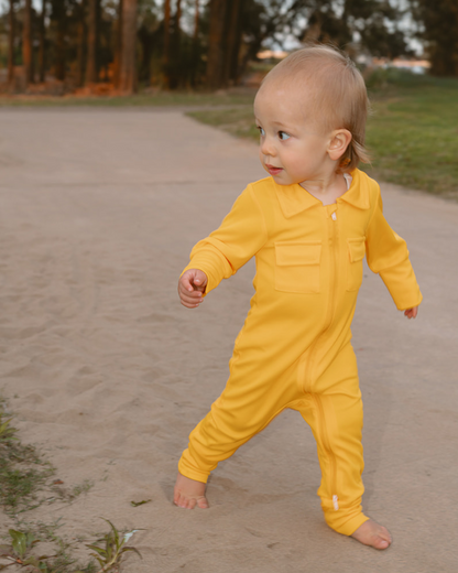 Baby Fishing Onesie Sunshine Yellow