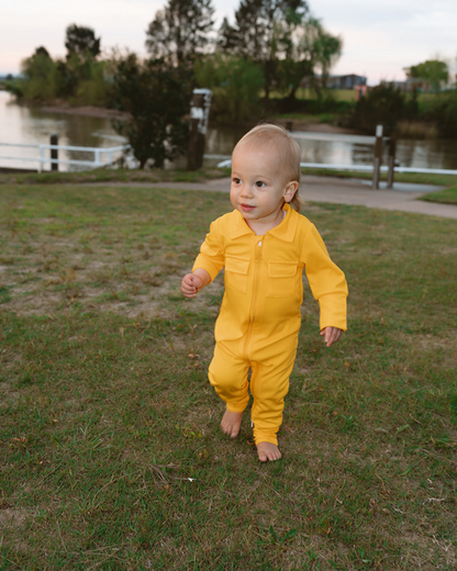 Baby Fishing Onesie Sunshine Yellow